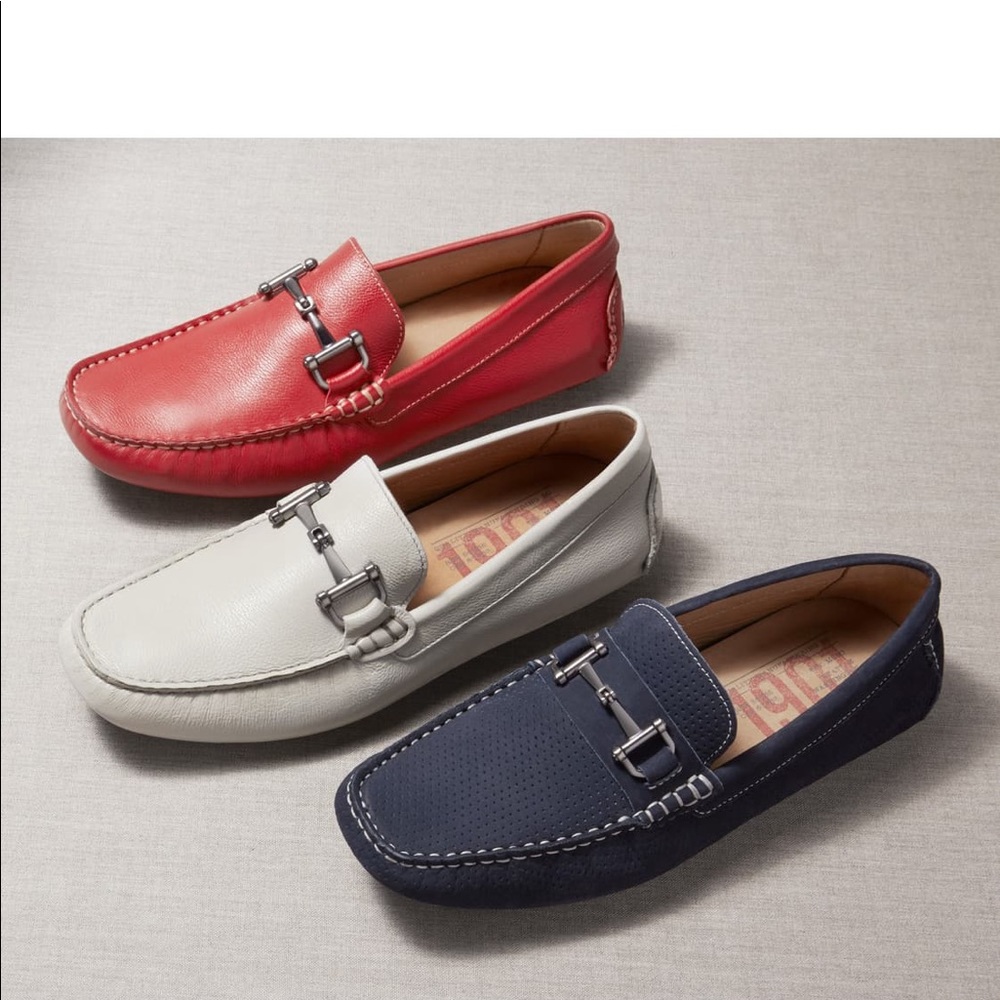 1901 Destin White Leather Driving Shoe